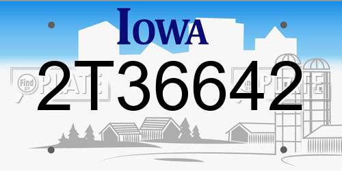 2T36642 Iowa License Plate