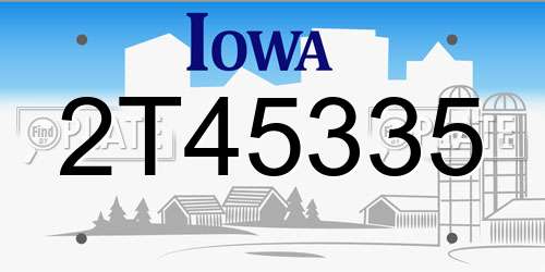 2T45335 Iowa License Plate