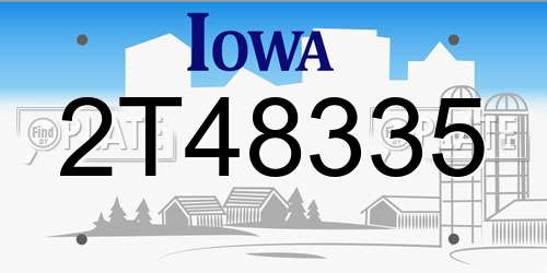 2T48335 Iowa License Plate