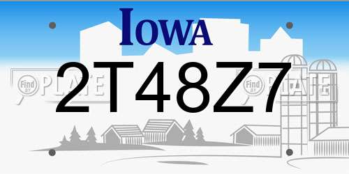2T48Z7 Iowa License Plate