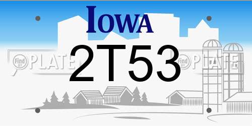 2T53 Iowa License Plate