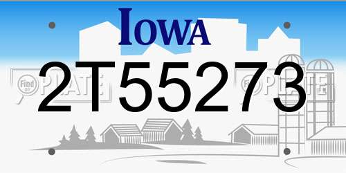 2T55273 Iowa License Plate
