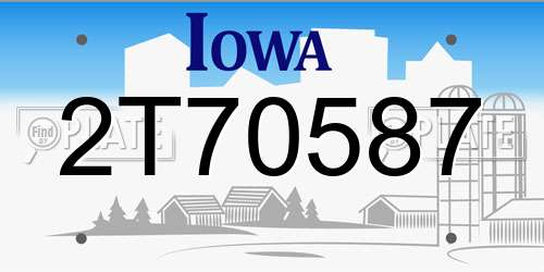 2T70587 Iowa License Plate