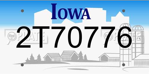2T70776 Iowa License Plate