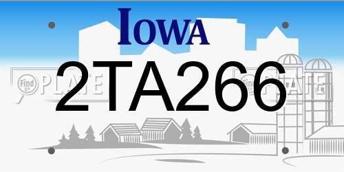 2TA266 Iowa License Plate
