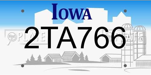 2TA766 Iowa License Plate