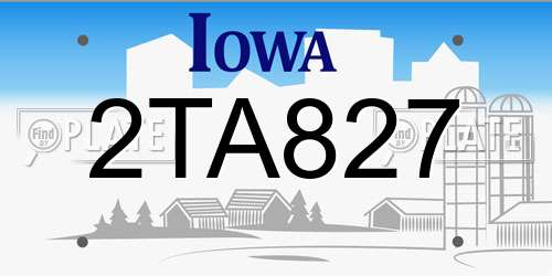 2TA827 Iowa License Plate