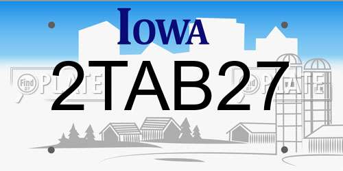 2TAB27 Iowa License Plate