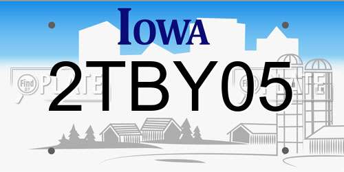 2TBY05 Iowa License Plate