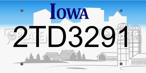 2TD3291 Iowa License Plate