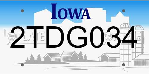 2TDG034 Iowa License Plate