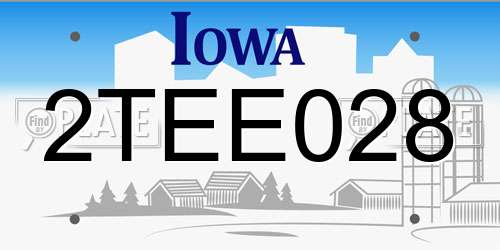 2TEE028 Iowa License Plate
