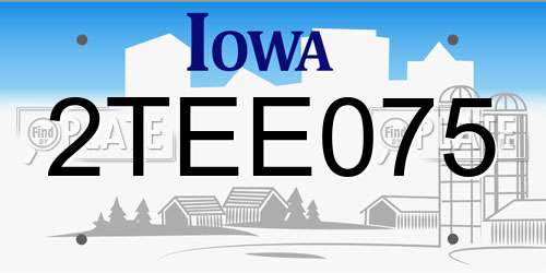 2TEE075 Iowa License Plate