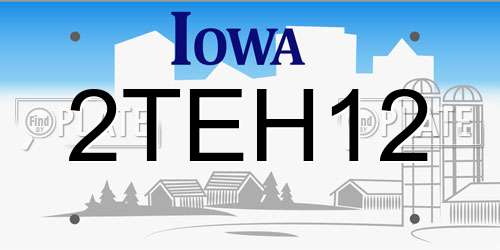 2TEH12 Iowa License Plate