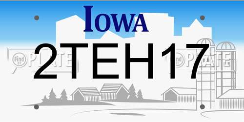 2TEH17 Iowa License Plate