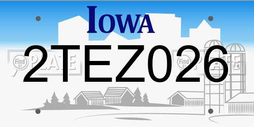 2TEZ026 Iowa License Plate