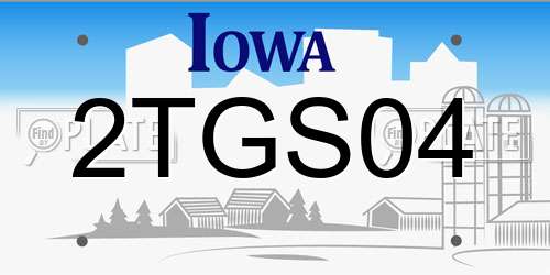 2TGS04 Iowa License Plate