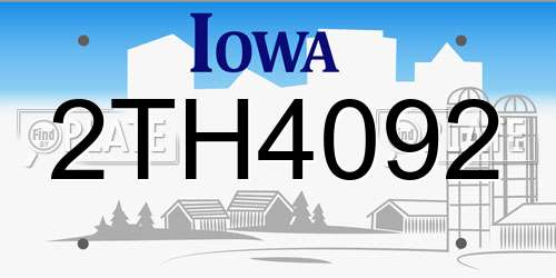 2TH4092 Iowa License Plate
