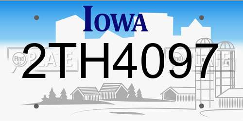 2TH4097 Iowa License Plate