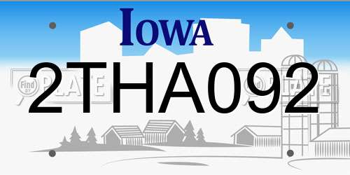 2THA092 Iowa License Plate
