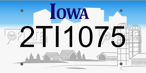 2TI1075 Iowa License Plate