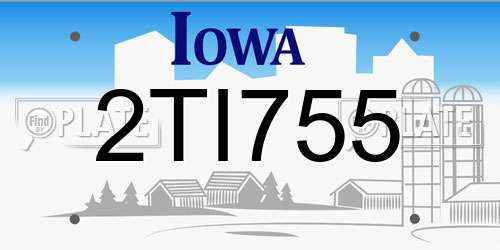 2TI755 Iowa License Plate