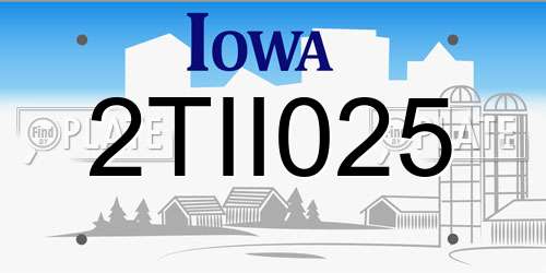 2TII025 Iowa License Plate