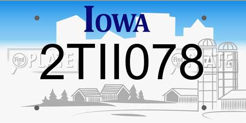 2TII078 Iowa License Plate