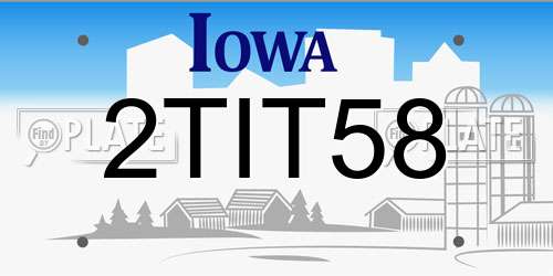 2TIT58 Iowa License Plate