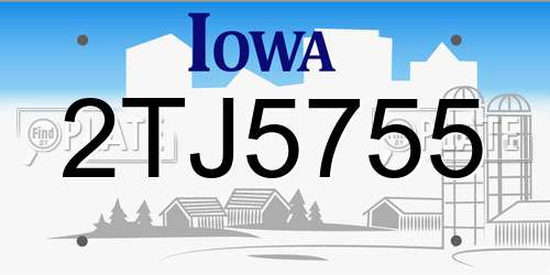 2TJ5755 Iowa License Plate