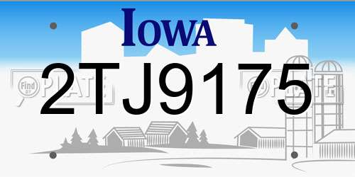 2TJ9175 Iowa License Plate