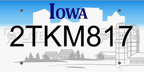 2TKM817 Iowa License Plate