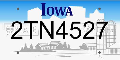 2TN4527 Iowa License Plate