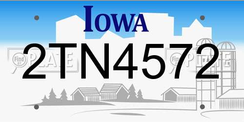 2TN4572 Iowa License Plate