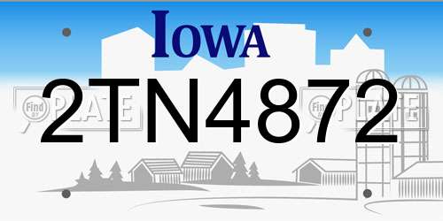 2TN4872 Iowa License Plate