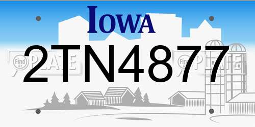 2TN4877 Iowa License Plate