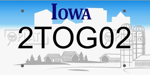 2TOG02 Iowa License Plate