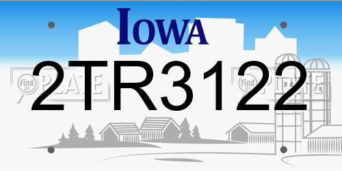 2TR3122 Iowa License Plate