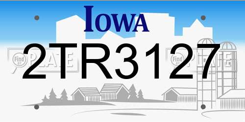2TR3127 Iowa License Plate