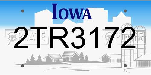 2TR3172 Iowa License Plate