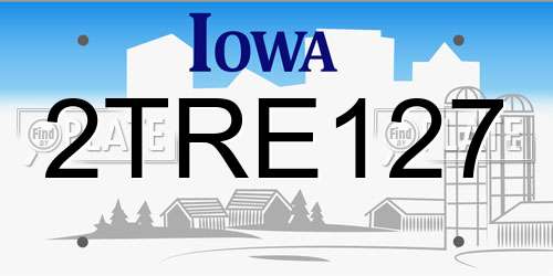 2TRE127 Iowa License Plate