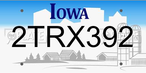 2TRX392 Iowa License Plate