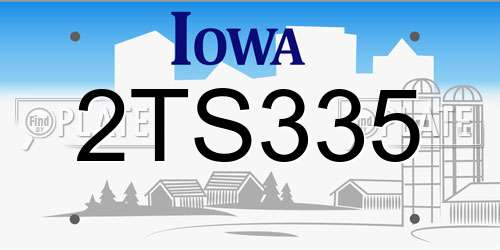 2TS335 Iowa License Plate