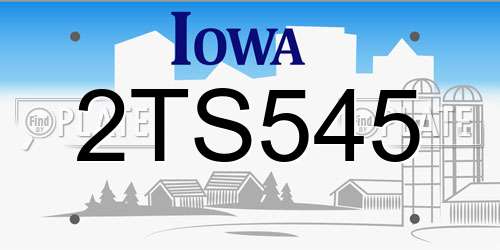 2TS545 Iowa License Plate