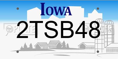 2TSB48 Iowa License Plate