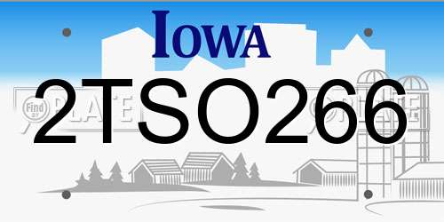 2TSO266 Iowa License Plate