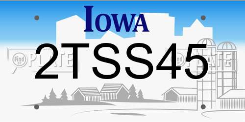 2TSS45 Iowa License Plate