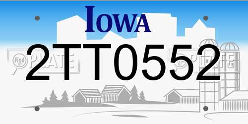 2TT0552 Iowa License Plate