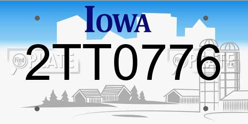 2TT0776 Iowa License Plate