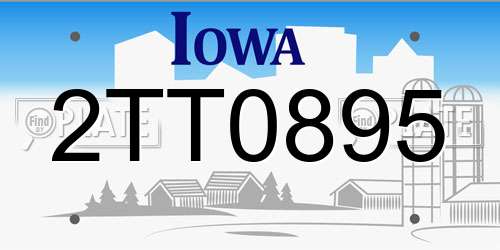 2TT0895 Iowa License Plate